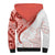 Coral Red Polynesian Tribal Turtle Floral Pattern Sherpa Hoodie
