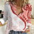 Coral Red Polynesian Tribal Turtle Floral Pattern Women Casual Shirt