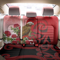 New Zealand Parrot Kaka Back Car Seat Cover Maori Koru With Pohutukawa Flowers - Polynesian Pride
