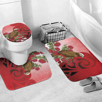 New Zealand Parrot Kaka Bathroom Set Maori Koru With Pohutukawa Flowers - Polynesian Pride