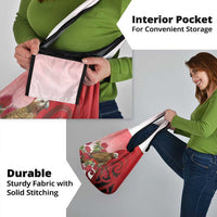 New Zealand Parrot Kaka Grocery Bag Maori Koru With Pohutukawa Flowers - Polynesian Pride