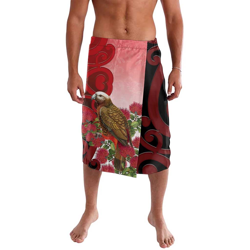 New Zealand Parrot Kaka Lavalava Maori Koru With Pohutukawa Flowers - Polynesian Pride