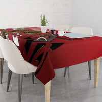 New Zealand Parrot Kaka Tablecloth Maori Koru With Pohutukawa Flowers LT05 - Polynesian Pride