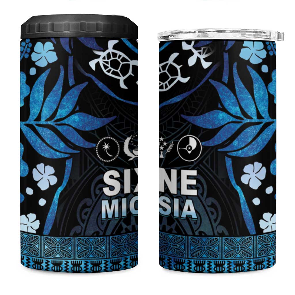 Micronesia FSM 691 4 in 1 Can Cooler Tumbler Respect Culture LT05 One Size: 16 oz Blue - Polynesian Pride