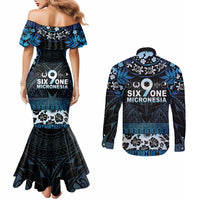 Micronesia FSM 691 Couples Matching Mermaid Dress and Long Sleeve Button Shirt Respect Culture