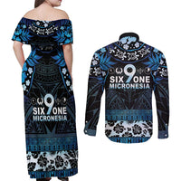 Micronesia FSM 691 Couples Matching Off Shoulder Maxi Dress and Long Sleeve Button Shirt Respect Culture
