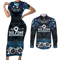 Micronesia FSM 691 Couples Matching Short Sleeve Bodycon Dress and Long Sleeve Button Shirt Respect Culture