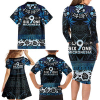 Micronesia FSM 691 Family Matching Long Sleeve Bodycon Dress and Hawaiian Shirt Respect Culture
