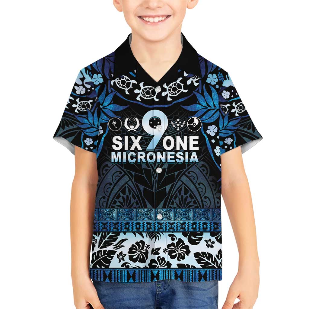 Micronesia FSM 691 Family Matching Summer Maxi Dress and Hawaiian Shirt Respect Culture LT05 Son's Shirt Blue - Polynesian Pride