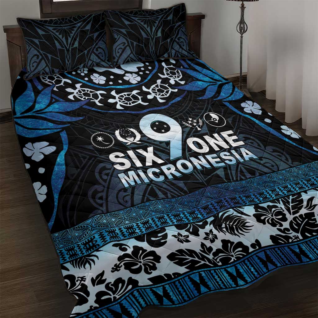 Micronesia FSM 691 Quilt Bed Set Respect Culture LT05 Blue - Polynesian Pride