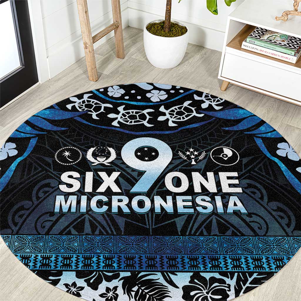 Micronesia FSM 691 Round Carpet Respect Culture LT05 Blue - Polynesian Pride