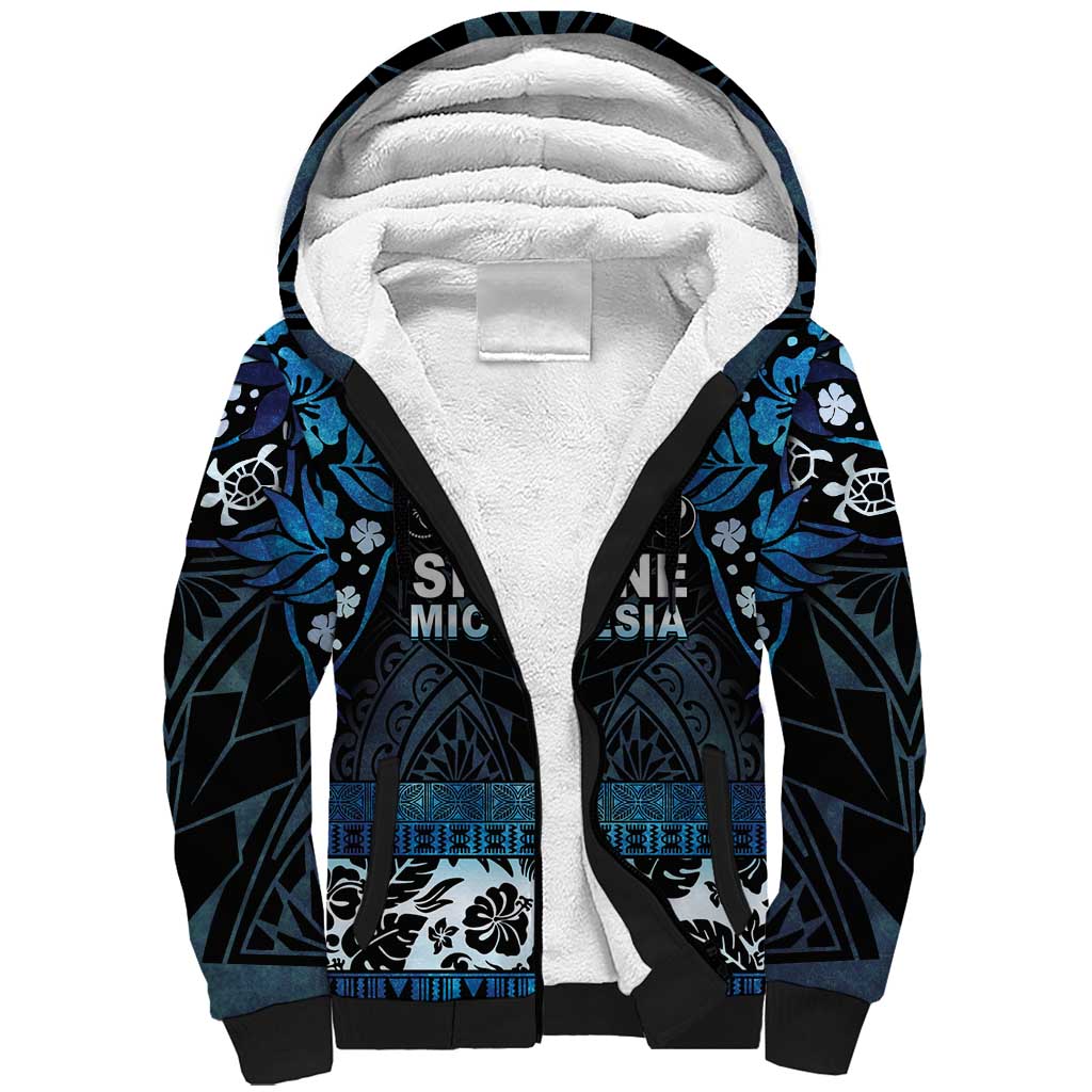 Micronesia FSM 691 Sherpa Hoodie Respect Culture LT05 Unisex Blue - Polynesian Pride
