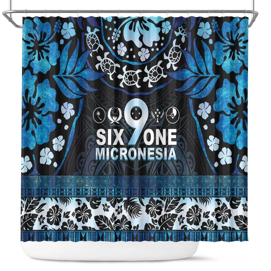 Micronesia FSM 691 Shower Curtain Respect Culture LT05 Blue - Polynesian Pride