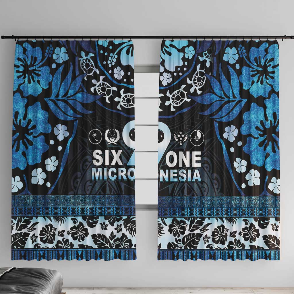 Micronesia FSM 691 Window Curtain Respect Culture LT05 With Hooks Blue - Polynesian Pride