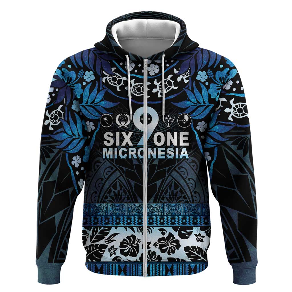 Micronesia FSM 691 Zip Hoodie Respect Culture LT05 Zip Hoodie Blue - Polynesian Pride