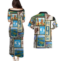 FSM Micronesia Culture Couples Matching Puletasi and Hawaiian Shirt