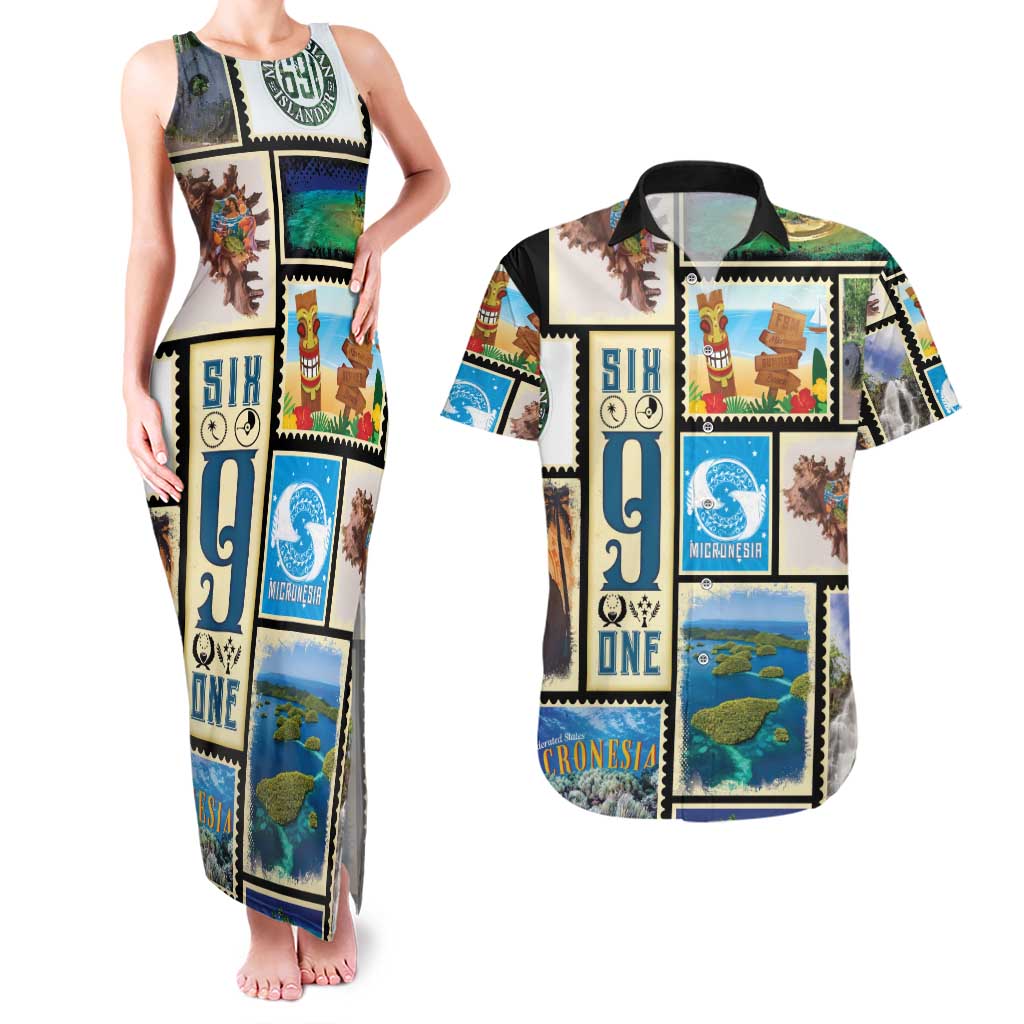 FSM Micronesia Culture Couples Matching Tank Maxi Dress and Hawaiian Shirt LT05 Colorful - Polynesian Pride