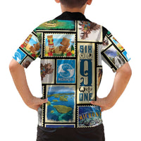 FSM Micronesia Culture Family Matching Off The Shoulder Long Sleeve Dress and Hawaiian Shirt LT05 - Polynesian Pride