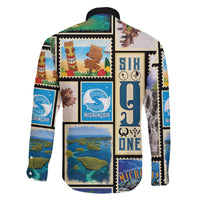 FSM Micronesia Culture Family Matching Off The Shoulder Long Sleeve Dress and Hawaiian Shirt LT05 - Polynesian Pride