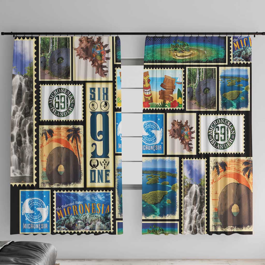 FSM Micronesia Culture Window Curtain LT05 With Hooks Colorful - Polynesian Pride