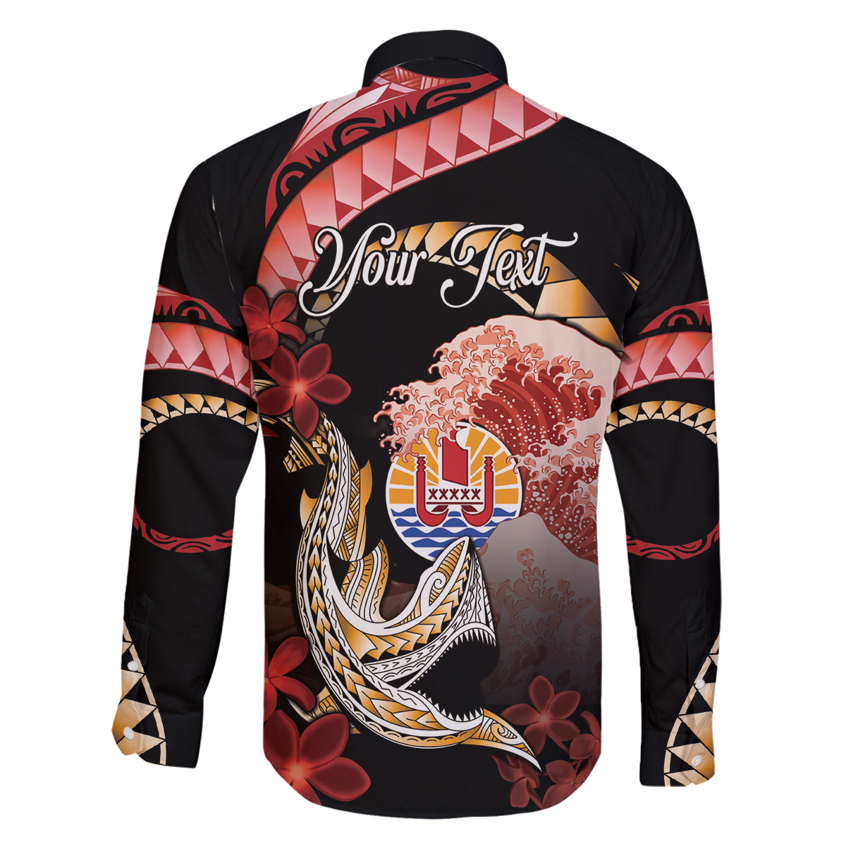 Personalised French Polynesia Victory Day Family Matching Mermaid Dress and Hawaiian Shirt Polynesian Pattern Plumeria