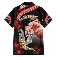 Personalised French Polynesia Victory Day Family Matching Off Shoulder Maxi Dress and Hawaiian Shirt Polynesian Pattern Plumeria LT05 - Polynesian Pride