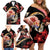 Personalised French Polynesia Victory Day Family Matching Off Shoulder Short Dress and Hawaiian Shirt Polynesian Pattern Plumeria