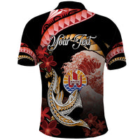 Personalised French Polynesia Victory Day Polo Shirt Polynesian Pattern Plumeria LT05 - Polynesian Pride