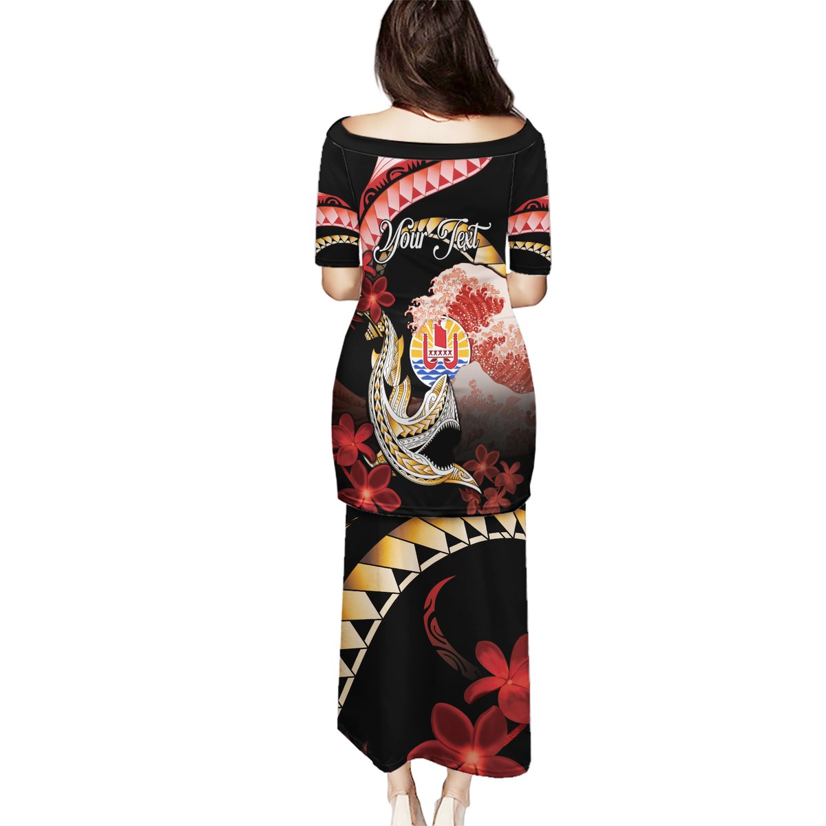 Personalised French Polynesia Victory Day Puletasi Polynesian Pattern Plumeria LT05 - Polynesian Pride