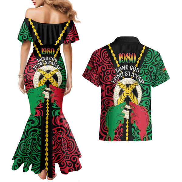 (Custom Personalised) Vanuatu 1980 Off Shoulder Long Dress Long God Yumi Stanap Happy 42nd Independence Anniversary main image 1