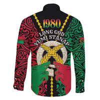 Vanuatu 45th Independence Day Family Matching Off Shoulder Maxi Dress and Hawaiian Shirt Long God Yumi Stanap Wild Boar LT05