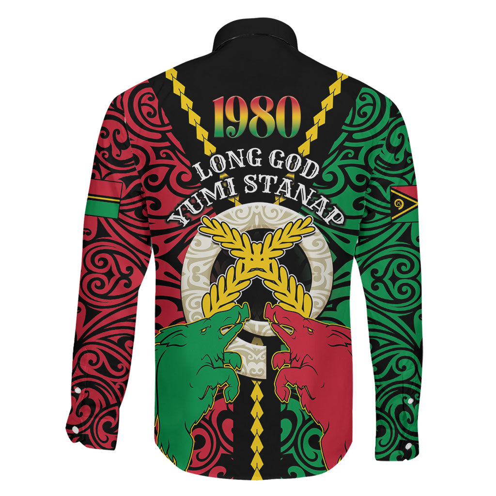 Vanuatu 46th Independence Day Family Matching Puletasi and Hawaiian Shirt Long God Yumi Stanap Wild Boar LT05 - Polynesian Pride