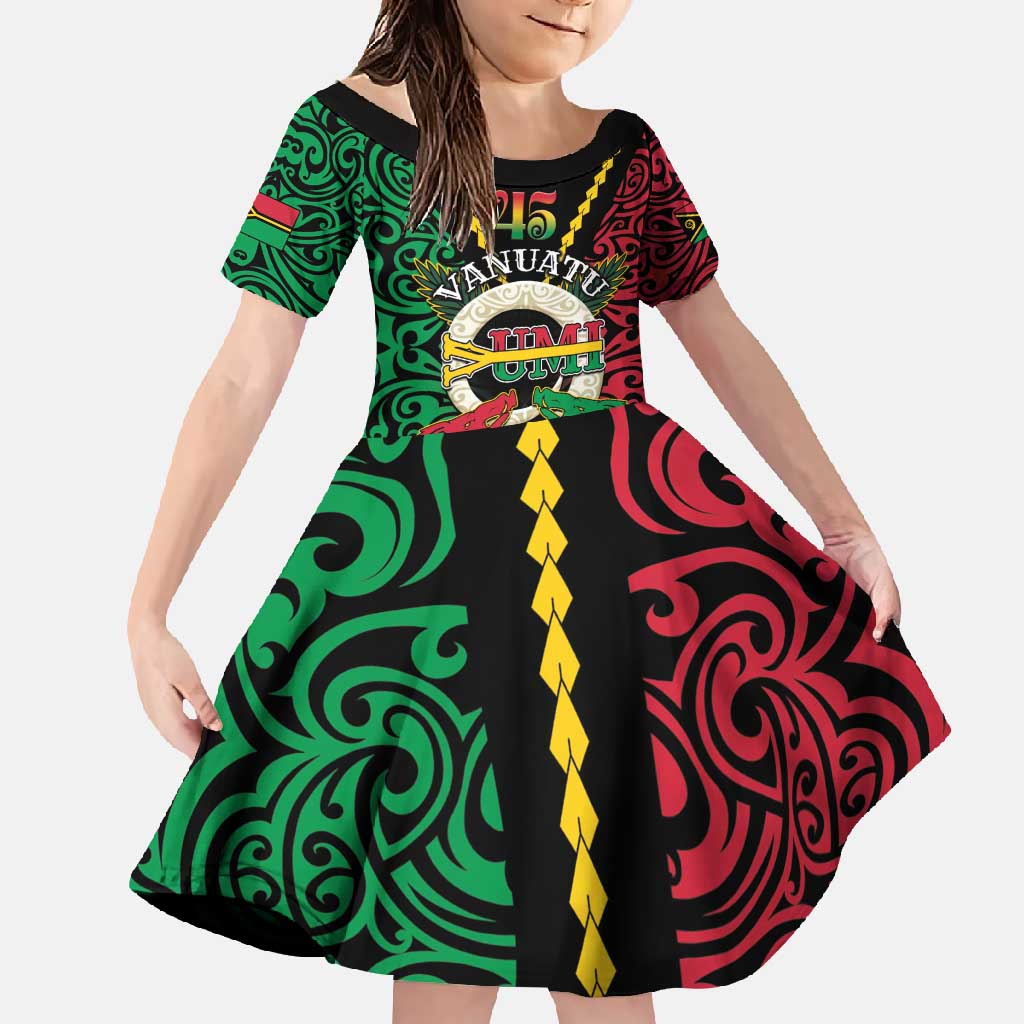 Vanuatu 45th Independence Day Family Matching Tank Maxi Dress and Hawaiian Shirt Long God Yumi Stanap Wild Boar LT05