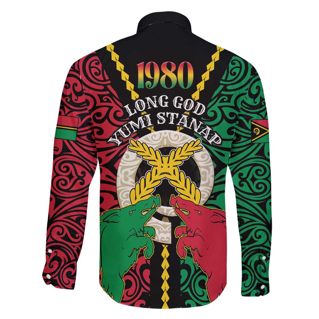 Vanuatu 45th Independence Day Family Matching Tank Maxi Dress and Hawaiian Shirt Long God Yumi Stanap Wild Boar LT05