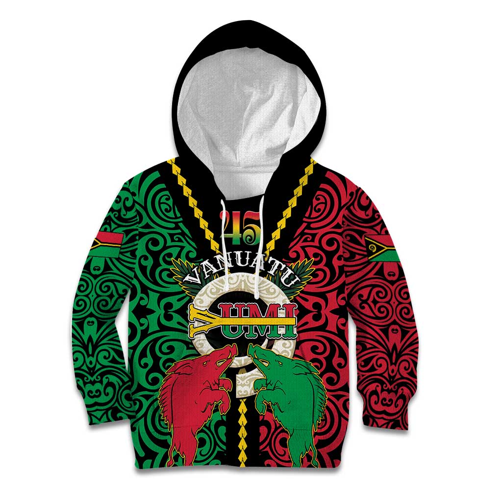 Vanuatu 45th Independence Day Kid Hoodie Long God Yumi Stanap Wild Boar LT05
