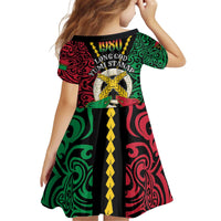 Vanuatu 45th Independence Day Kid Short Sleeve Dress Long God Yumi Stanap Wild Boar LT05