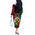 Vanuatu 45th Independence Day Off The Shoulder Long Sleeve Dress Long God Yumi Stanap Wild Boar LT05