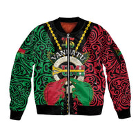 Vanuatu 45th Independence Day Sleeve Zip Bomber Jacket Long God Yumi Stanap Wild Boar LT05