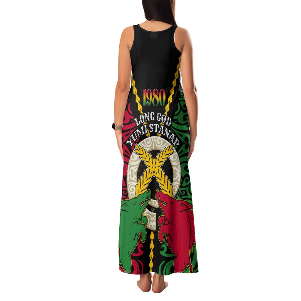 Vanuatu 45th Independence Day Tank Maxi Dress Long God Yumi Stanap Wild Boar LT05
