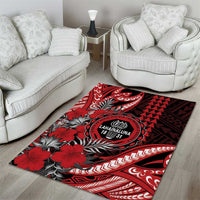 Hawaii Lahainaluna High School Area Rug Tribal Tattoo With Hibiscus Flowers LT05 - Polynesian Pride