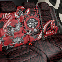 Hawaii Lahainaluna High School Back Car Seat Cover Tribal Tattoo With Hibiscus Flowers LT05 - Polynesian Pride