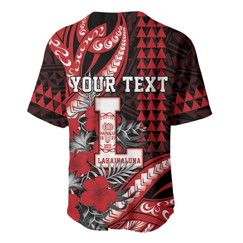 Personalized Hawaii Lahainaluna High School Baseball Jersey Tribal Tattoo With Hibiscus Flowers LT05 - Polynesian Pride