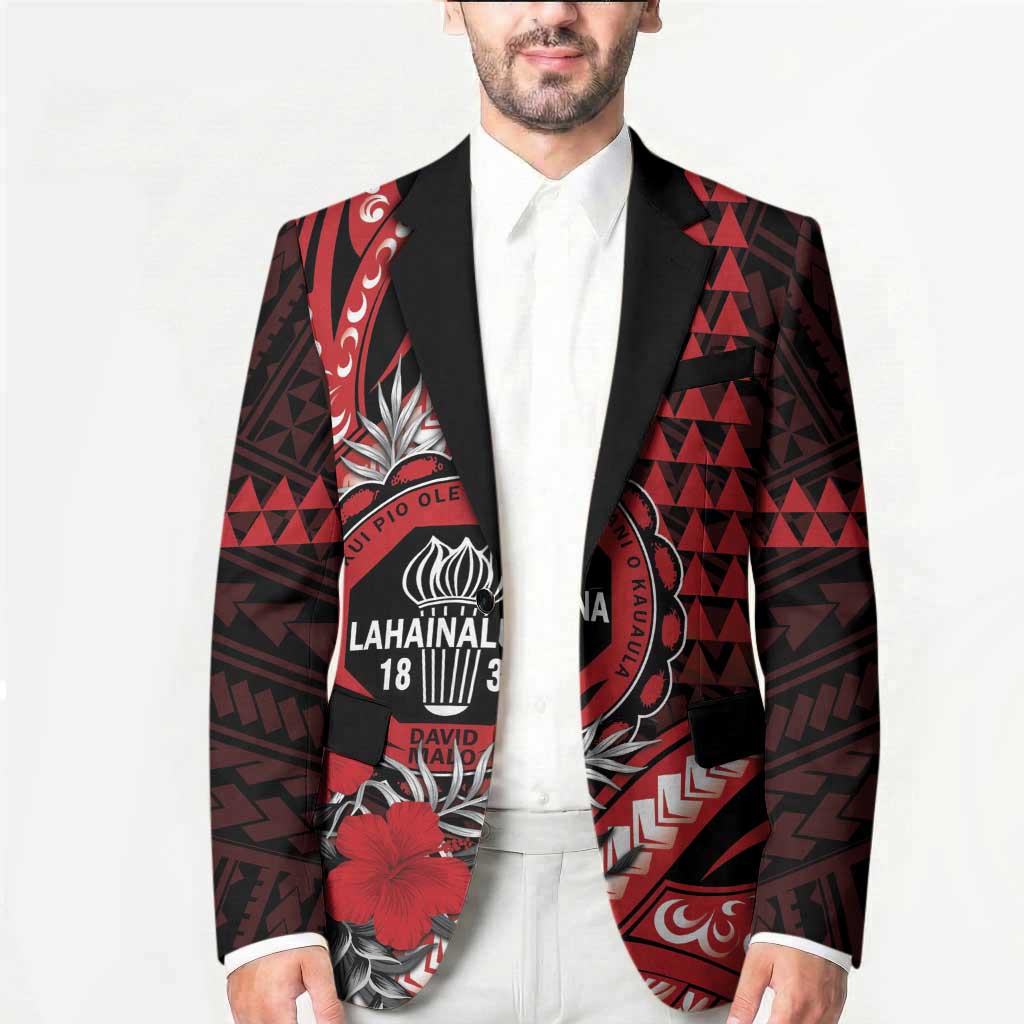 Personalized Hawaii Lahainaluna High School Blazer Tribal Tattoo With Hibiscus Flowers LT05 - Polynesian Pride