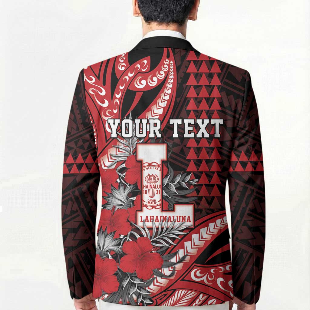 Personalized Hawaii Lahainaluna High School Blazer Tribal Tattoo With Hibiscus Flowers LT05 - Polynesian Pride