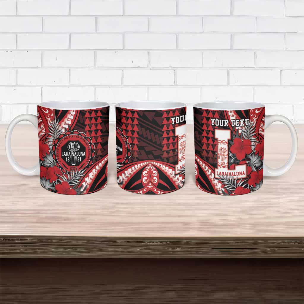 Personalized Hawaii Lahainaluna High School Ceramic Mug Tribal Tattoo With Hibiscus Flowers LT05 - Polynesian Pride