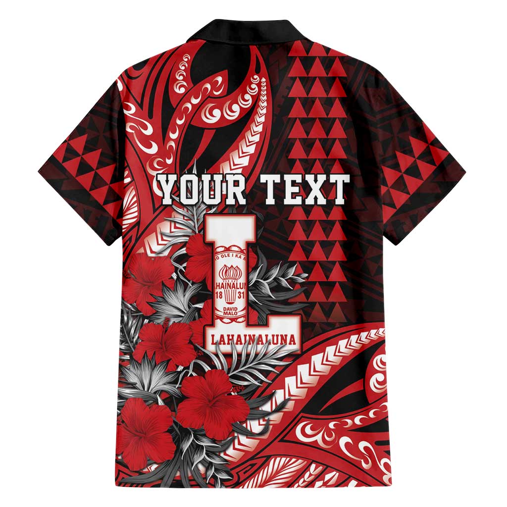 Personalized Hawaii Lahainaluna High School Family Matching Off The Shoulder Long Sleeve Dress and Hawaiian Shirt Tribal Tattoo With Hibiscus Flowers LT05 - Polynesian Pride