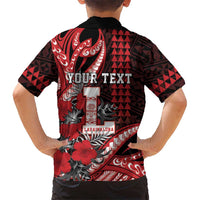 Personalized Hawaii Lahainaluna High School Family Matching Puletasi and Hawaiian Shirt Tribal Tattoo With Hibiscus Flowers LT05 - Polynesian Pride