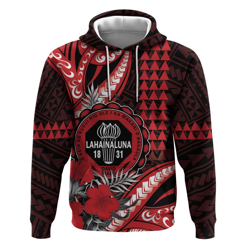 Personalized Hawaii Lahainaluna High School Hoodie Tribal Tattoo With Hibiscus Flowers