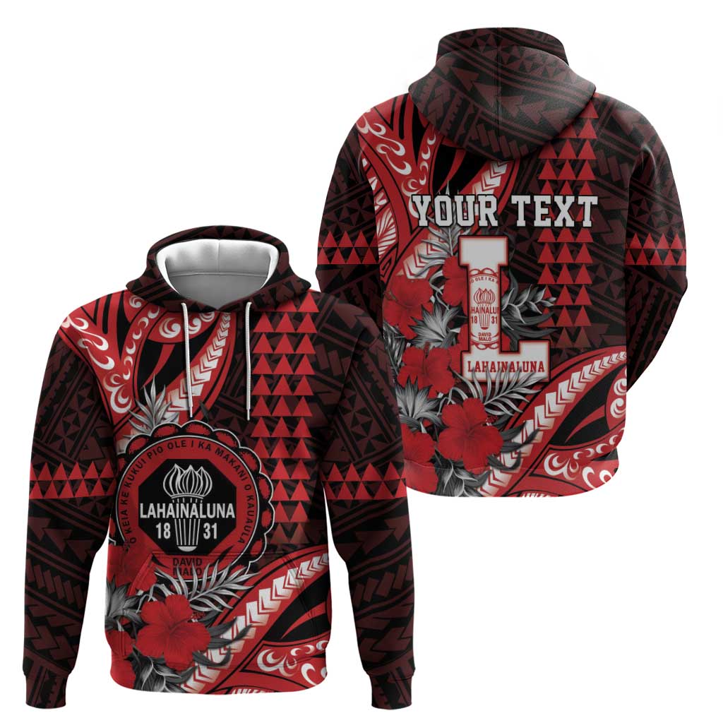 Personalized Hawaii Lahainaluna High School Hoodie Tribal Tattoo With Hibiscus Flowers