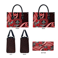 Hawaii Lahainaluna High School Leather Bag Tribal Tattoo With Hibiscus Flowers LT05 - Polynesian Pride